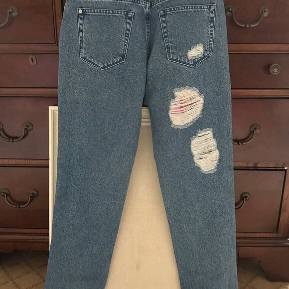 Vintage House of Holland flannel patchwork distressed jeans size 2 NWOT - Picture 6 of 10